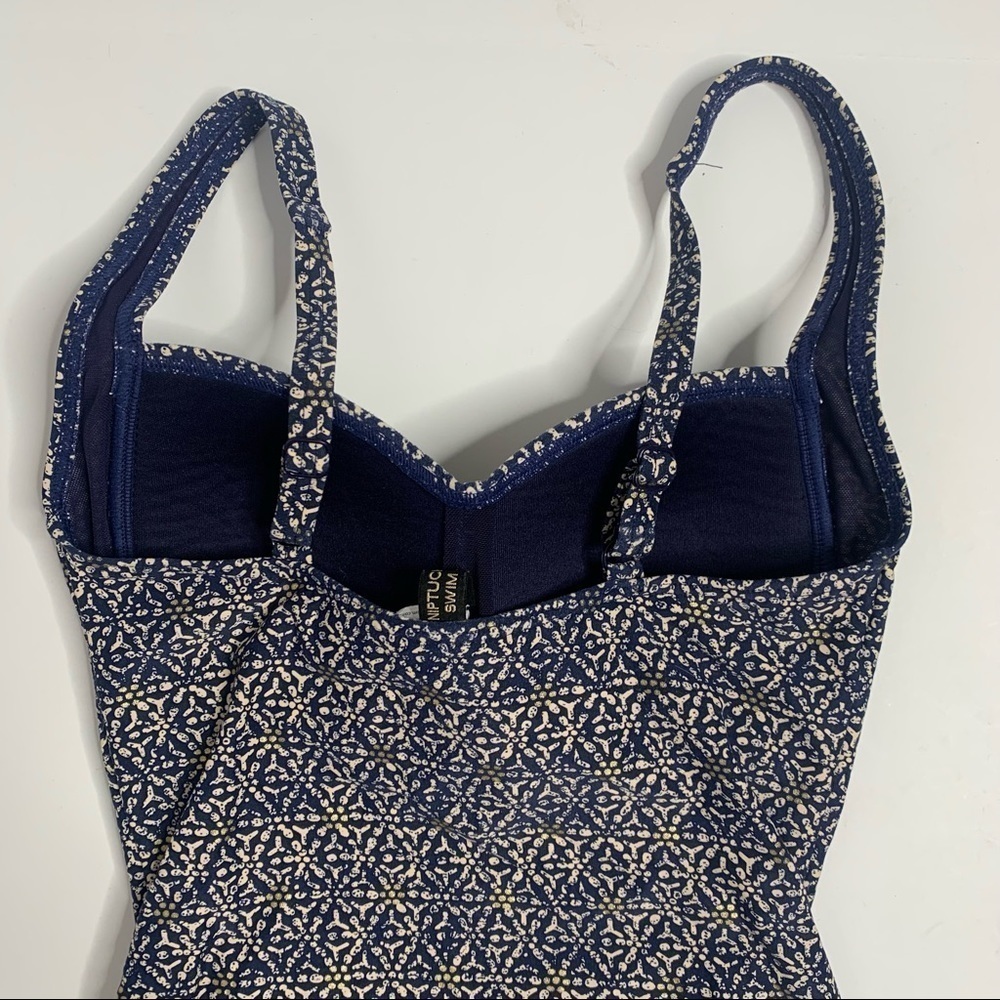 Niptuck Swim Navy Nautical Foil Joanne Twist Front Tummy Control Swimsuit - Picture 11 of 16